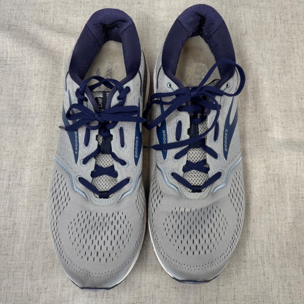 Brooks Beast 20 Shoes Grey Navy Blue Mesh Running Sneakers Men's Size 14 - Picture 5 of 11